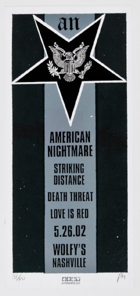 An America Nightmare at Wolfys Nashville Original Poster Signed and Numbered (33/40) by Artist